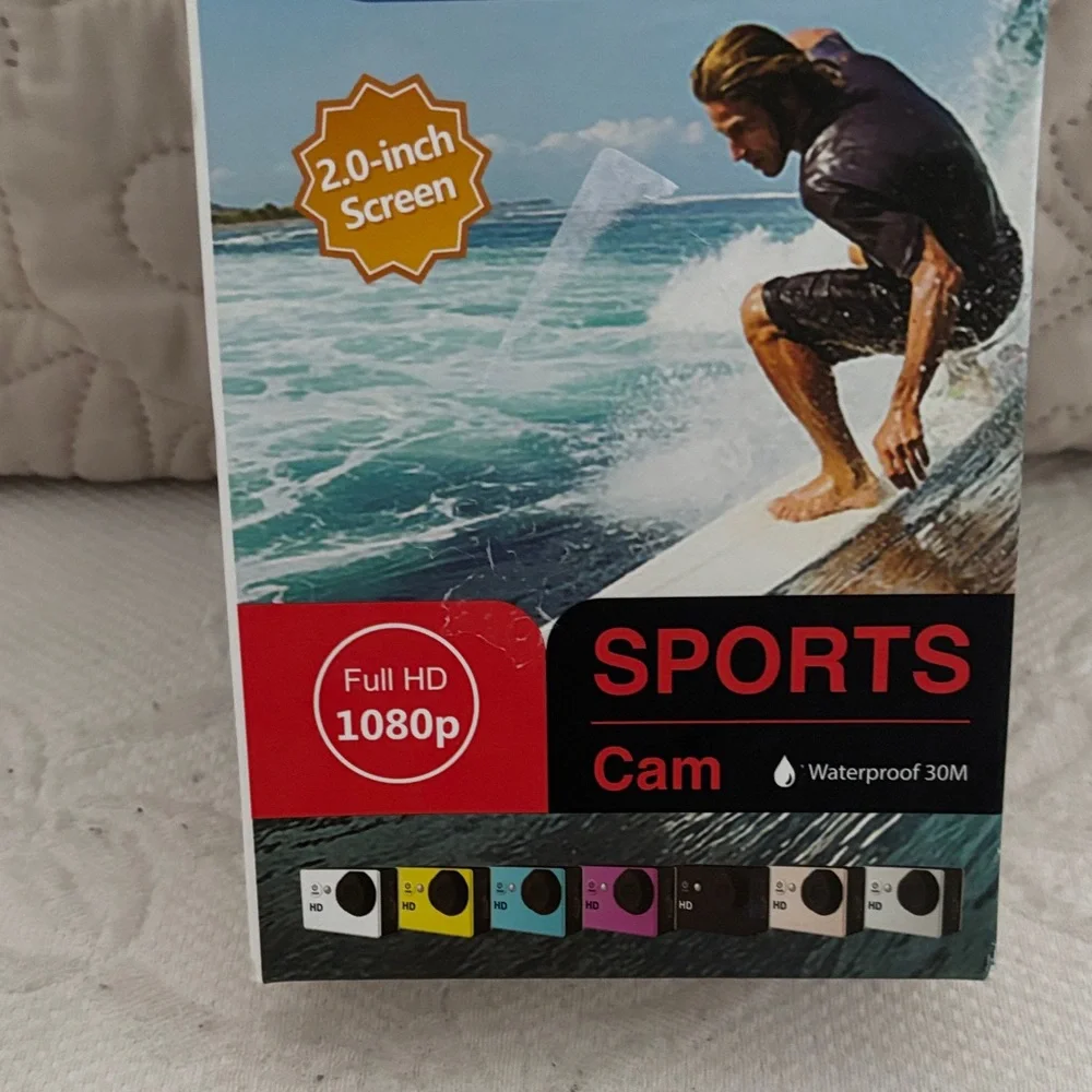 Sports Cam 1080p Waterproof Digital Camera - Black